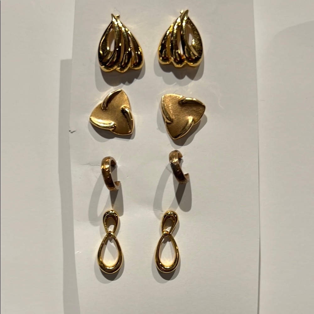 Elegant Gold-Tone Earring Set